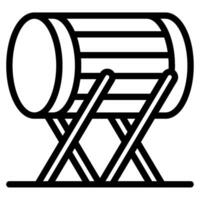Drum icon outline style vector