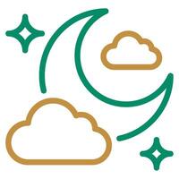 Moon Sighting icon outline color style vector