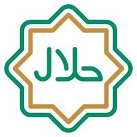 Halal icon outline color style vector
