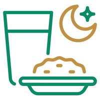 Iftar icon outline color style vector