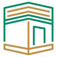 Kaaba icon outline color style vector