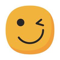 Wink icon flat style vector