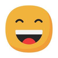 Grin icon flat style vector