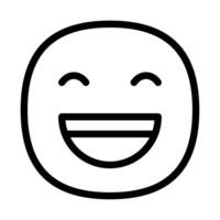 Grin icon outline style vector