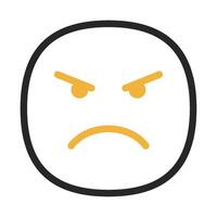 Angry icon outline color style vector