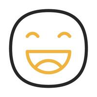 Happy icon outline color style vector