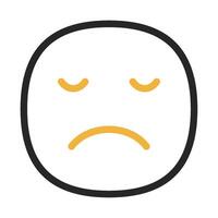 Sad icon outline color style vector