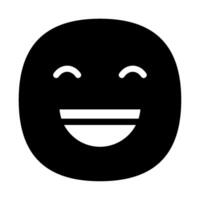Grin icon glyph style vector