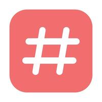 Hastag icon flat style vector