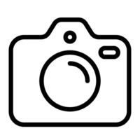 Camera icon outline style vector