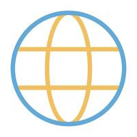 Globe icon outline color style vector