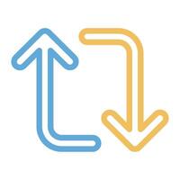 Retweet icon outline color style vector
