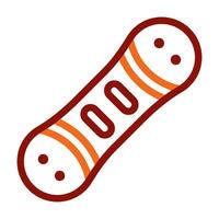 Snowboard icon outline color style vector