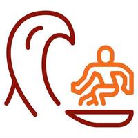 Surfing icon outline color style vector