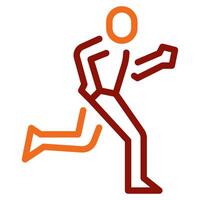 Running icon outline color style vector