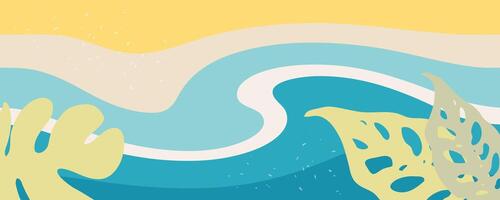 summer vacation resort gorizontal template with exotic nature elements for banner, postcard, sale. Colorful background for decor and design. vector