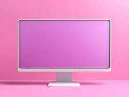 Blank computer display with luxury background for mockup generate photo