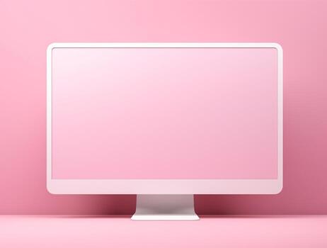 Blank computer display with luxury background for mockup generate photo