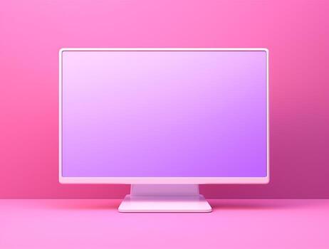 Blank computer display with luxury background for mockup generate photo