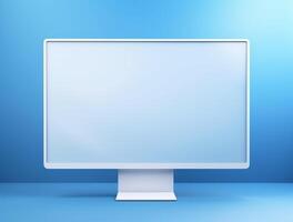 Blank computer display with luxury background for mockup generate photo