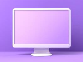 Desktop with white screen computer for mockup photo