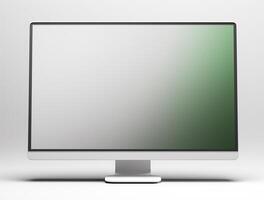 Desktop with white screen computer for mockup photo