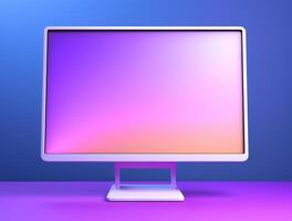 Desktop with white screen computer for mockup photo