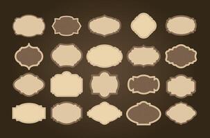 Collection of Vintage Simple Frames. Perfect for Elegant Decor and Design. Ornate Borders and Edges for Classic Appeal. Gold, Silver, Ornate Patterns. vector
