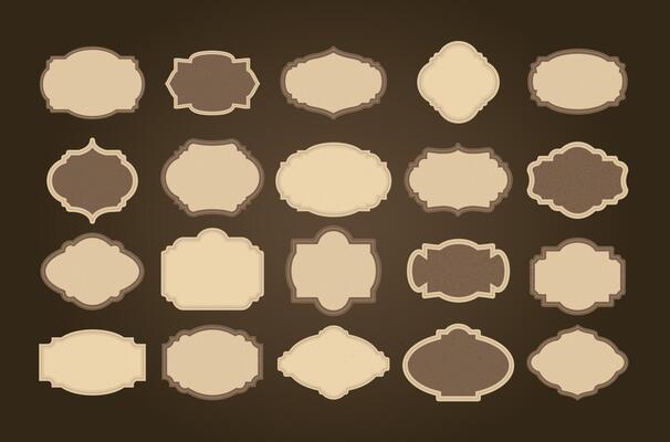 Collection of Vintage Simple Frames. Perfect for Elegant Decor and Design. Ornate Borders and Edges for Classic Appeal. Gold, Silver, Ornate Patterns.