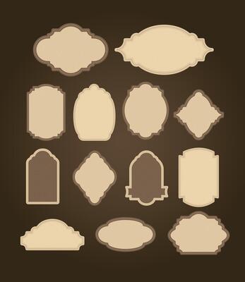 Collection of Vintage Simple Frames. Perfect for Elegant Decor and Design. Ornate Borders and Edges for Classic Appeal. Gold, Silver, Ornate Patterns.
