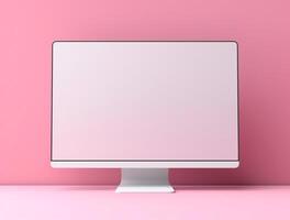 Blank computer display with luxury background for mockup generate photo