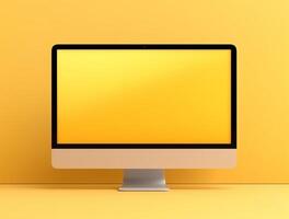 Blank computer display with luxury background for mockup generate photo