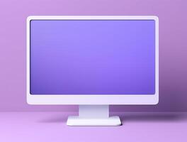 Blank computer display with luxury background for mockup generate photo