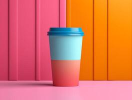 Blank Single Wall Paper Large Coffee Cup background for mockup photo
