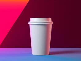 Blank Single Wall Paper Large Coffee Cup background for mockup photo