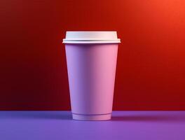 Blank Single Wall Paper Large Coffee Cup background for mockup photo