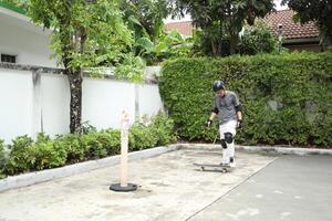 Man playing skateboard photo