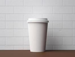 Blank Single Wall Paper Large Coffee Cup background for mockup photo