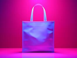 Blank 3d Sopping bag branding for mockup design photo