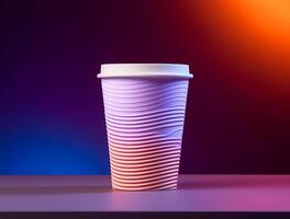 Blank Single Wall Paper Large Coffee Cup background for mockup photo