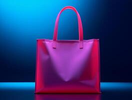 Blank 3d Sopping bag branding for mockup design photo