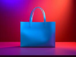 Blank 3d Sopping bag branding for mockup design photo