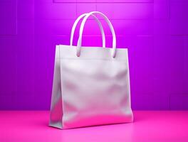 Blank 3d Sopping bag branding for mockup design photo