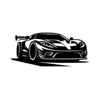 elegante deporte coche logo presentando un negrita y aerodinámico diseño. ideal para lujo coche marcas, automovilismo eventos, o automotor entusiastas el logo representa elegancia, fuerza, y excitación. vector