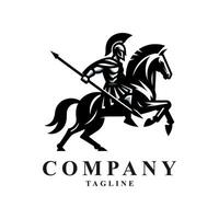 Spartan warrior logo with a classic helmet and strong design. Perfect for gyms, battle games, or motivational content. The logo conveys courage, discipline, and determination. vector