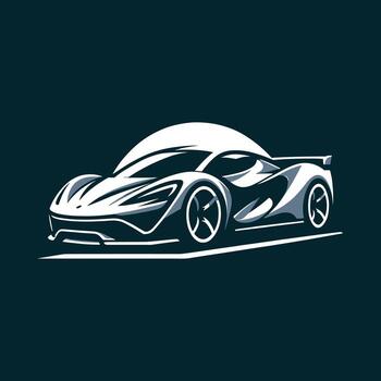 elegante deporte coche logo presentando un negrita y aerodinámico diseño. ideal para lujo coche marcas, automovilismo eventos, o automotor entusiastas el logo representa elegancia, fuerza, y excitación. vector