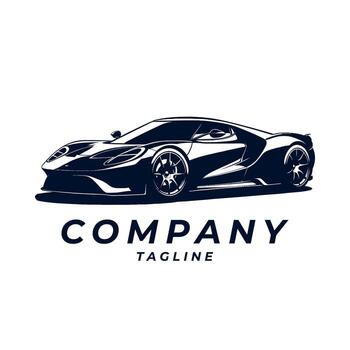 elegante deporte coche logo presentando un negrita y aerodinámico diseño. ideal para lujo coche marcas, automovilismo eventos, o automotor entusiastas el logo representa elegancia, fuerza, y excitación. vector