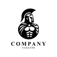 Spartan warrior logo with a classic helmet and strong design. Perfect for gyms, battle games, or motivational content. The logo conveys courage, discipline, and determination. vector