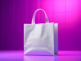 Blank 3d Sopping bag branding for mockup design photo