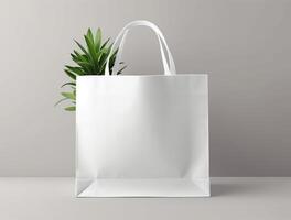 Blank 3d Sopping bag branding for mockup design photo